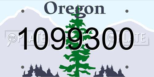 1099300 Oregon License Plate