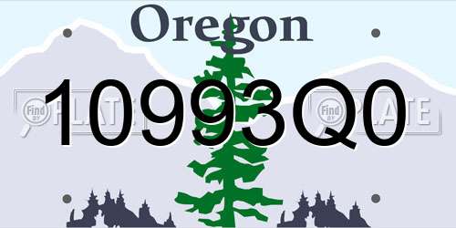 10993Q0 Oregon License Plate