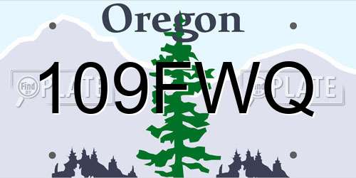 109FWQ Oregon License Plate