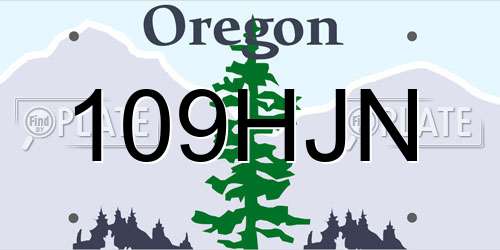 109HJN Oregon License Plate