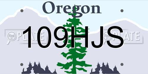 109HJS Oregon License Plate