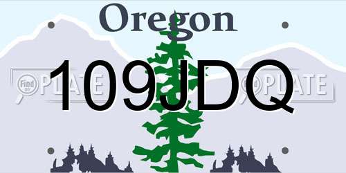 109JDQ Oregon License Plate