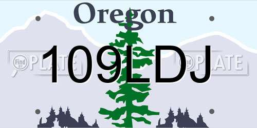 109LDJ Oregon License Plate