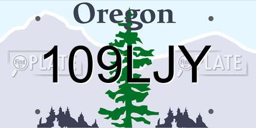 109LJY Oregon License Plate