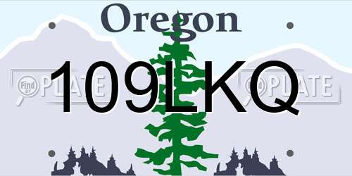 109LKQ Oregon License Plate