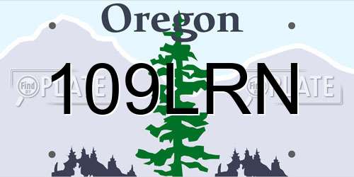 109LRN Oregon License Plate