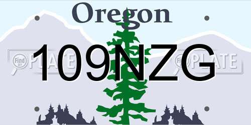 109NZG Oregon License Plate