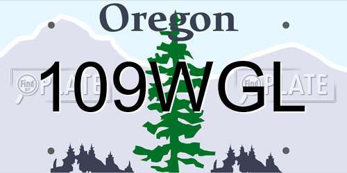 109WGL Oregon License Plate