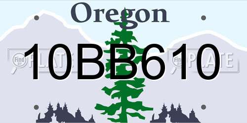 10BB610 Oregon License Plate