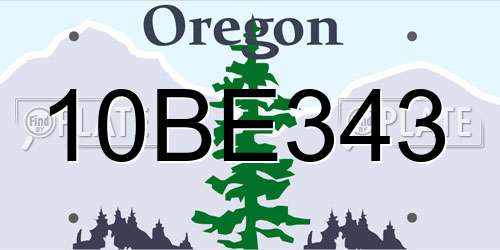 10BE343 Oregon License Plate