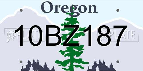 10BZ187 Oregon License Plate
