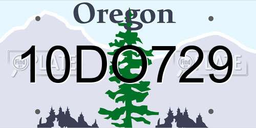 10DO729 Oregon License Plate