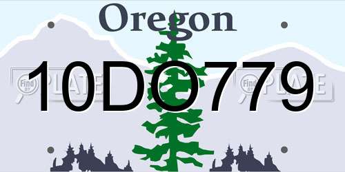 10DO779 Oregon License Plate