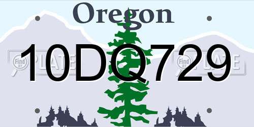 10DQ729 Oregon License Plate