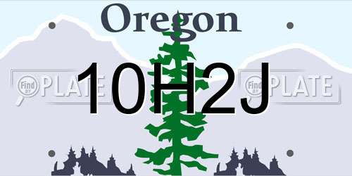 10H2J Oregon License Plate