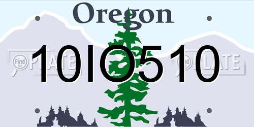 10IO510 Oregon License Plate