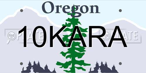 10KARA Oregon License Plate