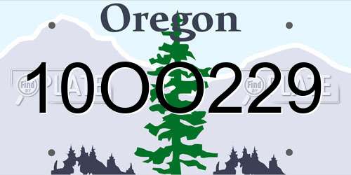 10OO229 Oregon License Plate