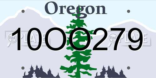 10OO279 Oregon License Plate