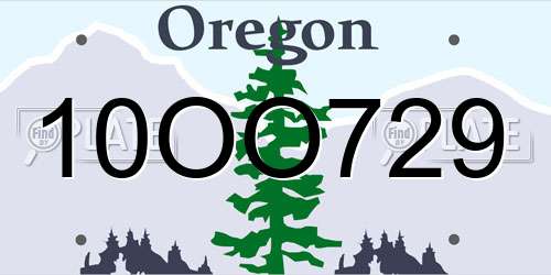 10OO729 Oregon License Plate