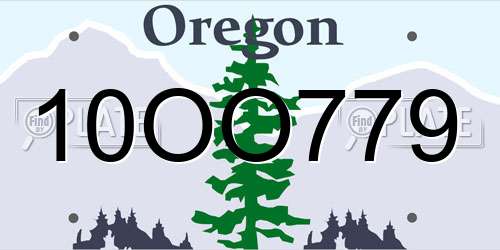 10OO779 Oregon License Plate