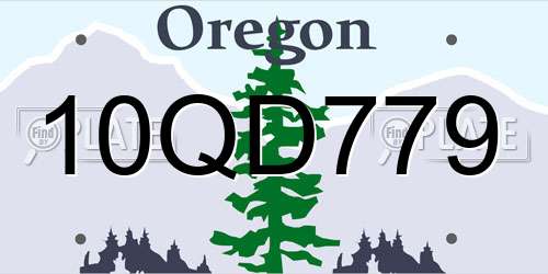 10QD779 Oregon License Plate