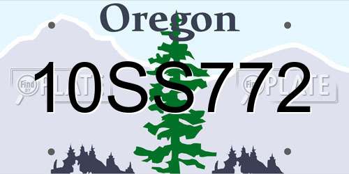 10SS772 Oregon License Plate