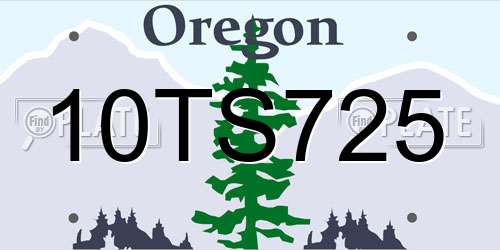 10TS725 Oregon License Plate