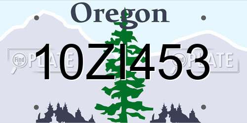 10ZI453 Oregon License Plate