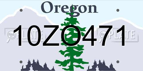 10ZO471 Oregon License Plate