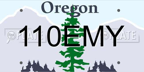 110EMY Oregon License Plate
