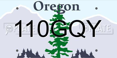 110GQY Oregon License Plate