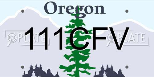 111CFV Oregon License Plate