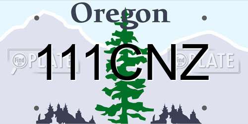 111CNZ Oregon License Plate