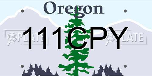 111CPY Oregon License Plate