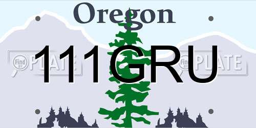 111GRU Oregon License Plate