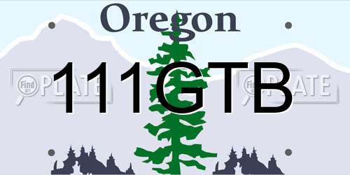 111GTB Oregon License Plate