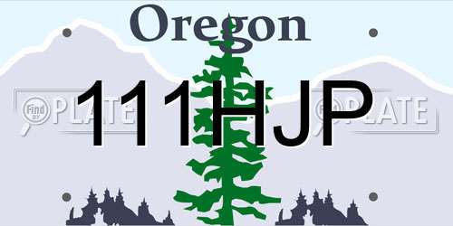 111HJP Oregon License Plate