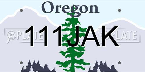 111JAK Oregon License Plate