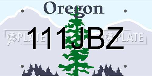 111JBZ Oregon License Plate