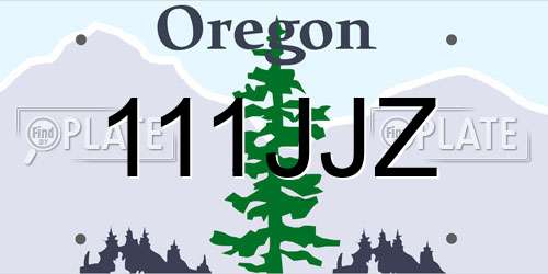 111JJZ Oregon License Plate