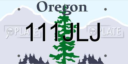 111JLJ Oregon License Plate
