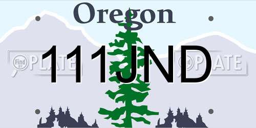 111JND Oregon License Plate