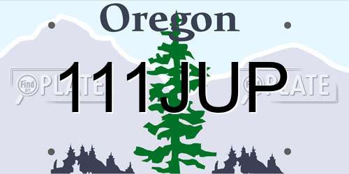 111JUP Oregon License Plate