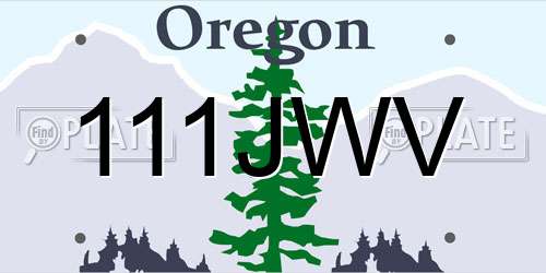 111JWV Oregon License Plate