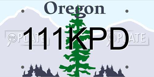 111KPD Oregon License Plate