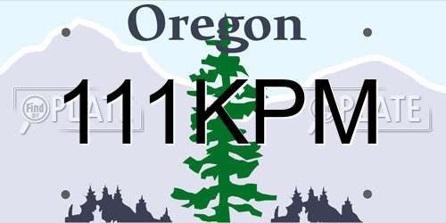 111KPM Oregon License Plate