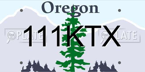 111KTX Oregon License Plate