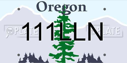 111LLN Oregon License Plate