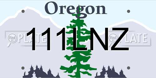 111LNZ Oregon License Plate